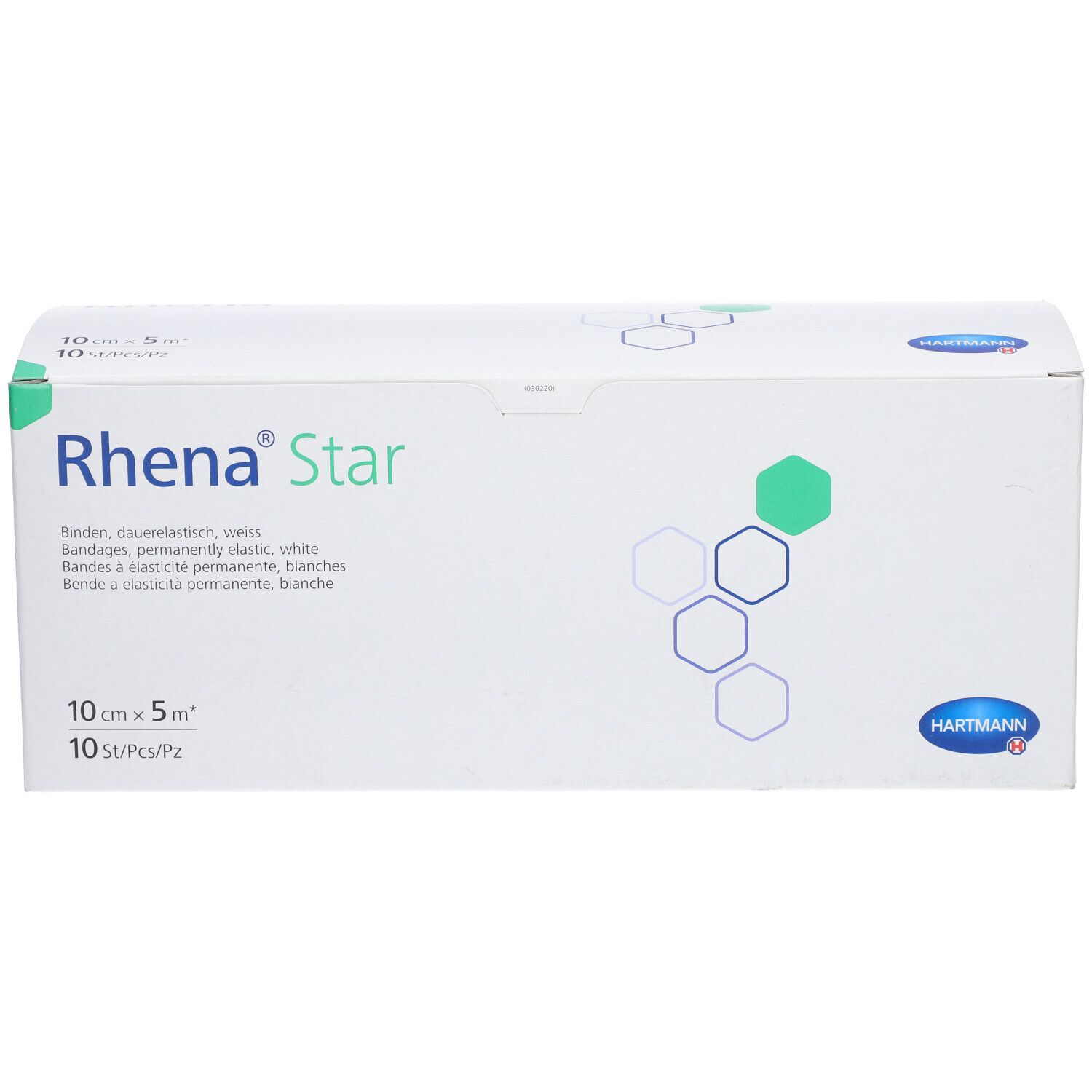 RHENA Star Elast Binde 10cmx5m weiss offen 10 Stk