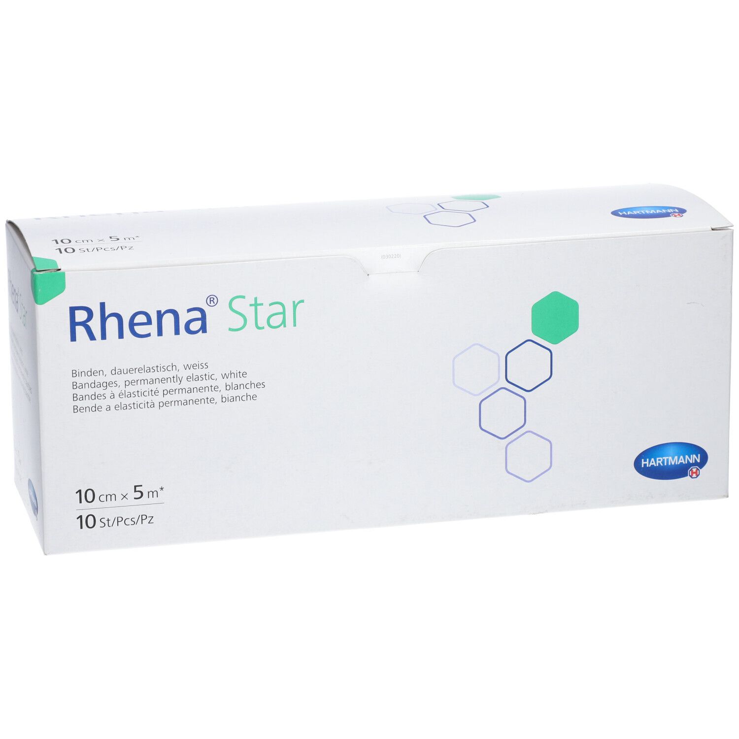 RHENA Star Elast Binde 10cmx5m weiss offen 10 Stk