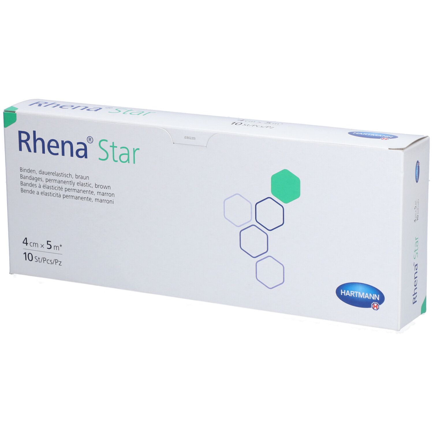 RHENA Star Elast Binde 4cmx5m hautf offen 10 Stk