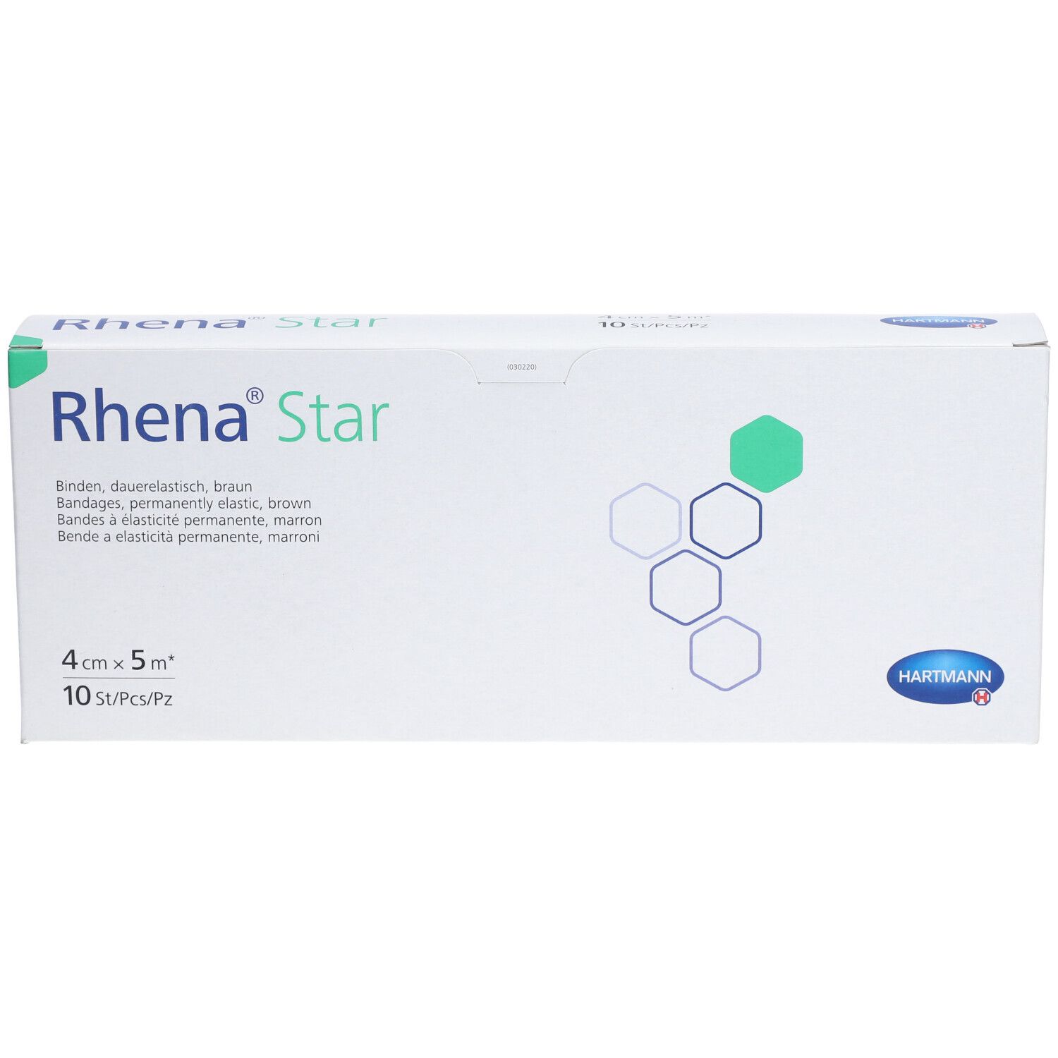 RHENA Star Elast Binde 4cmx5m hautf offen 10 Stk