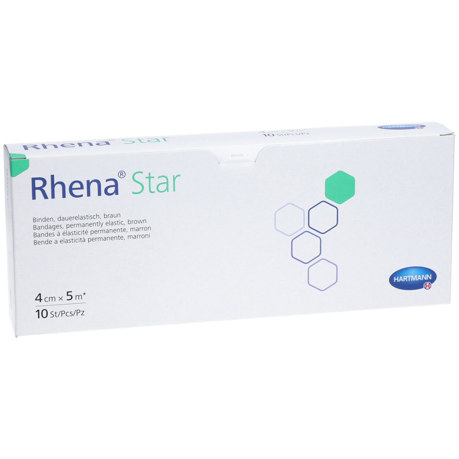 RHENA Star Elast Binde 4cmx5m hautf offen 10 Stk