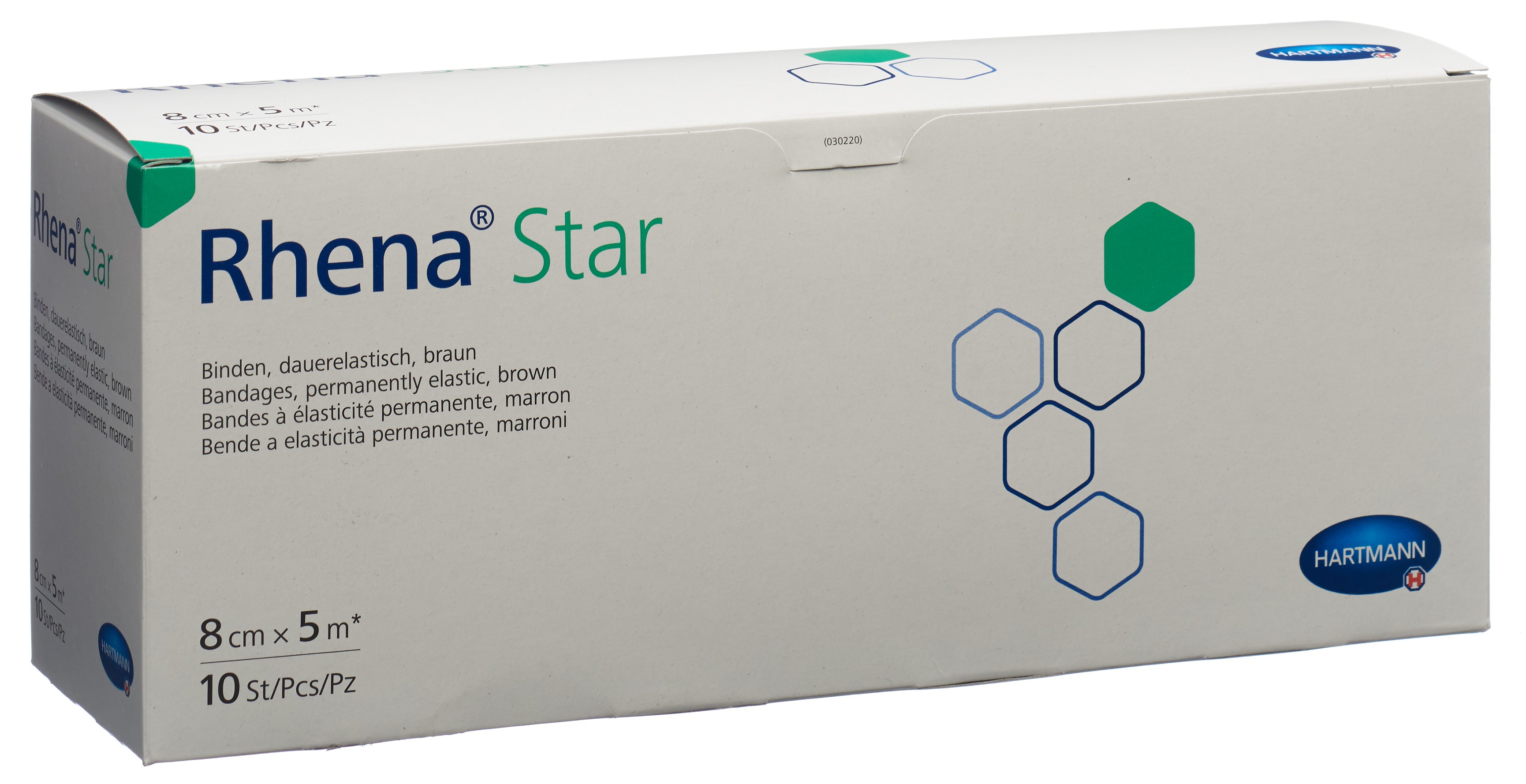 RHENA Star Elast Binde 8cmx5m hautf offen 10 Stk