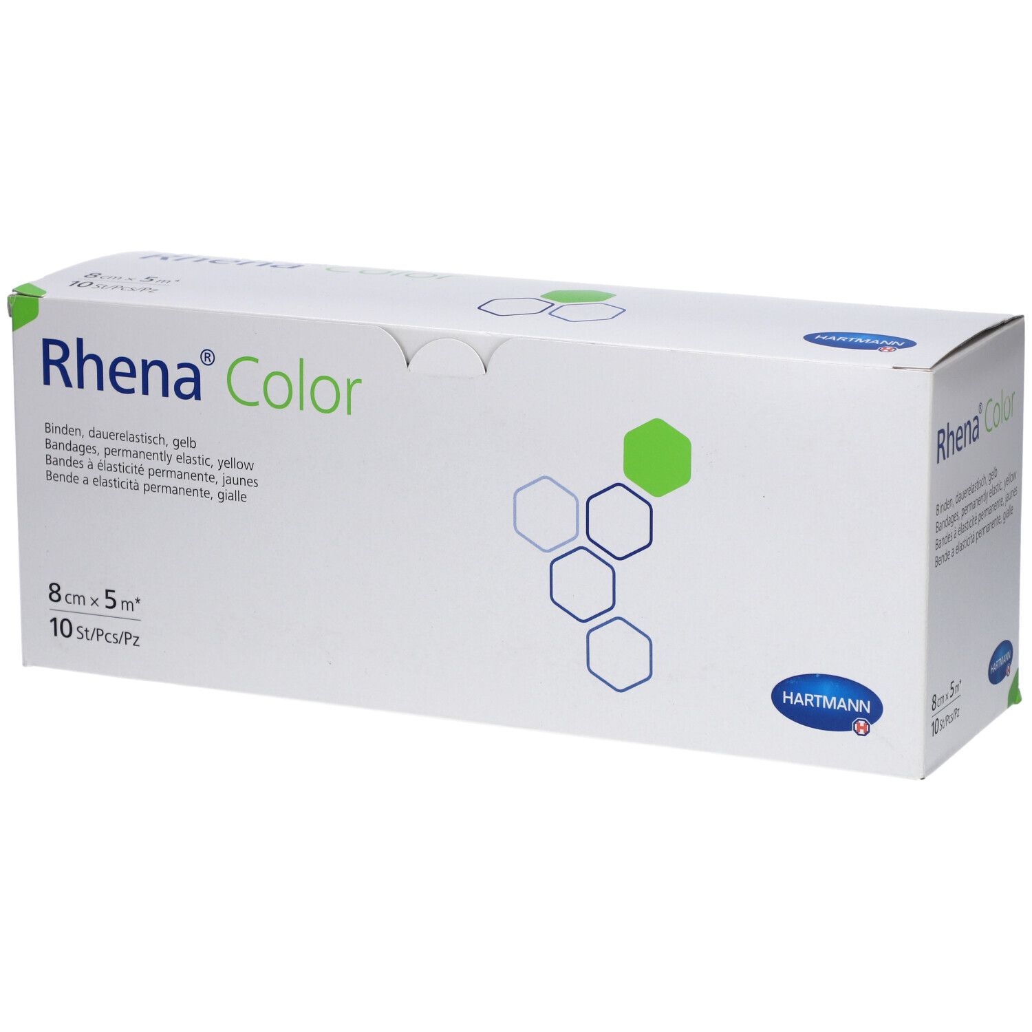 RHENA Color Elast Binde 8cmx5m gelb offen 10 Stk