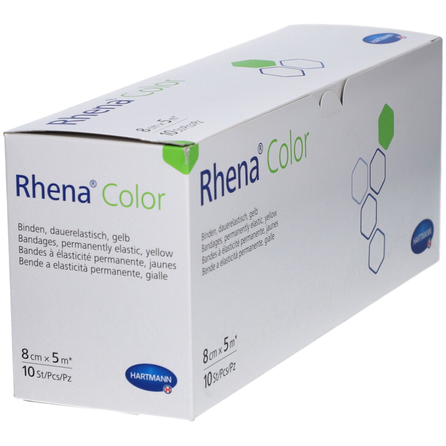 RHENA Color Elast Binde 8cmx5m gelb offen 10 Stk