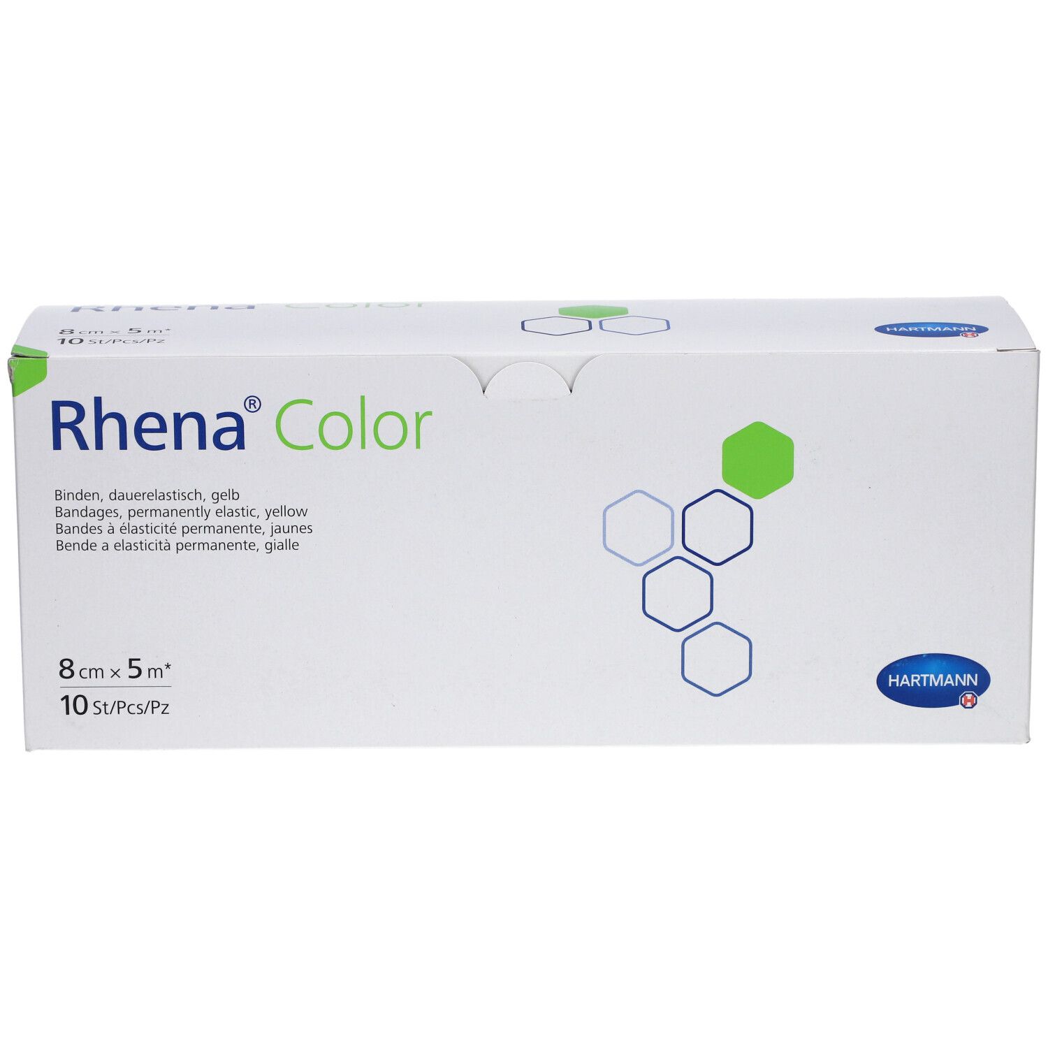 RHENA Color Elast Binde 8cmx5m gelb offen 10 Stk