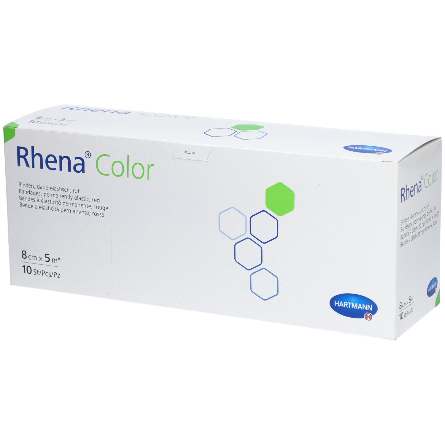 RHENA Color Elast Binde 8cmx5m rot offen 10 Stk