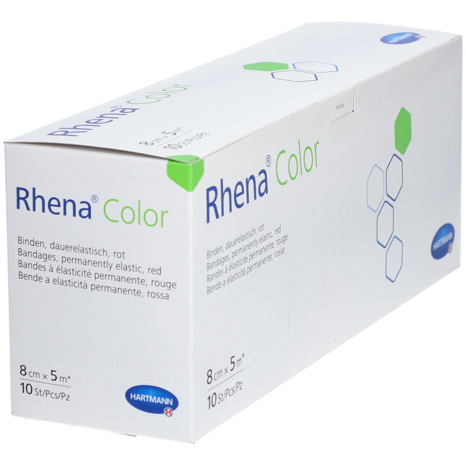 RHENA Color Elast Binde 8cmx5m rot offen 10 Stk