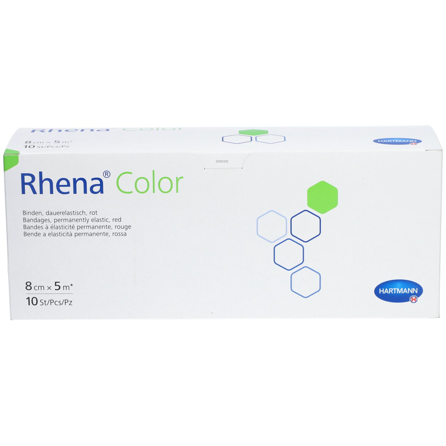 RHENA Color Elast Binde 8cmx5m rot offen 10 Stk