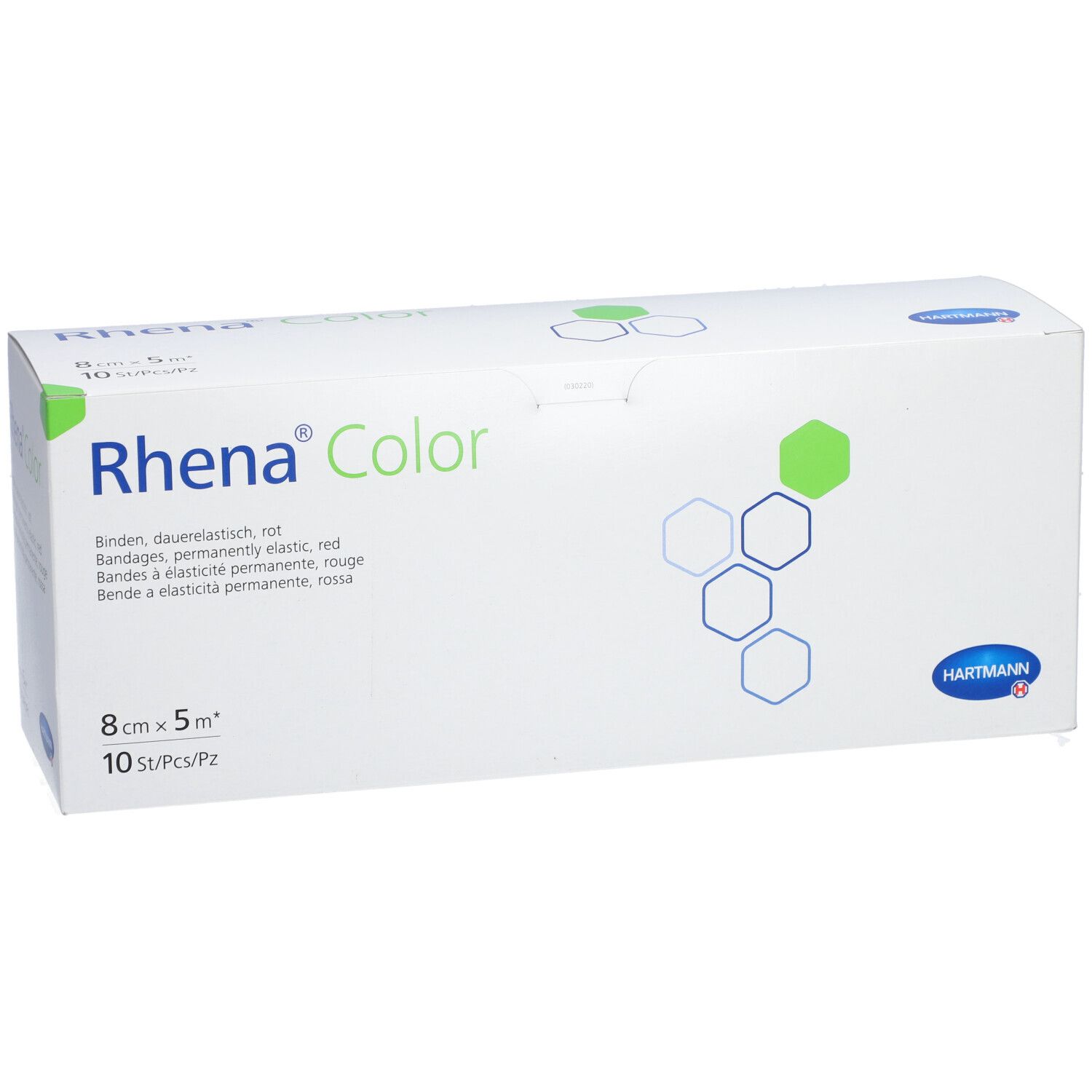 RHENA Color Elast Binde 8cmx5m rot offen 10 Stk