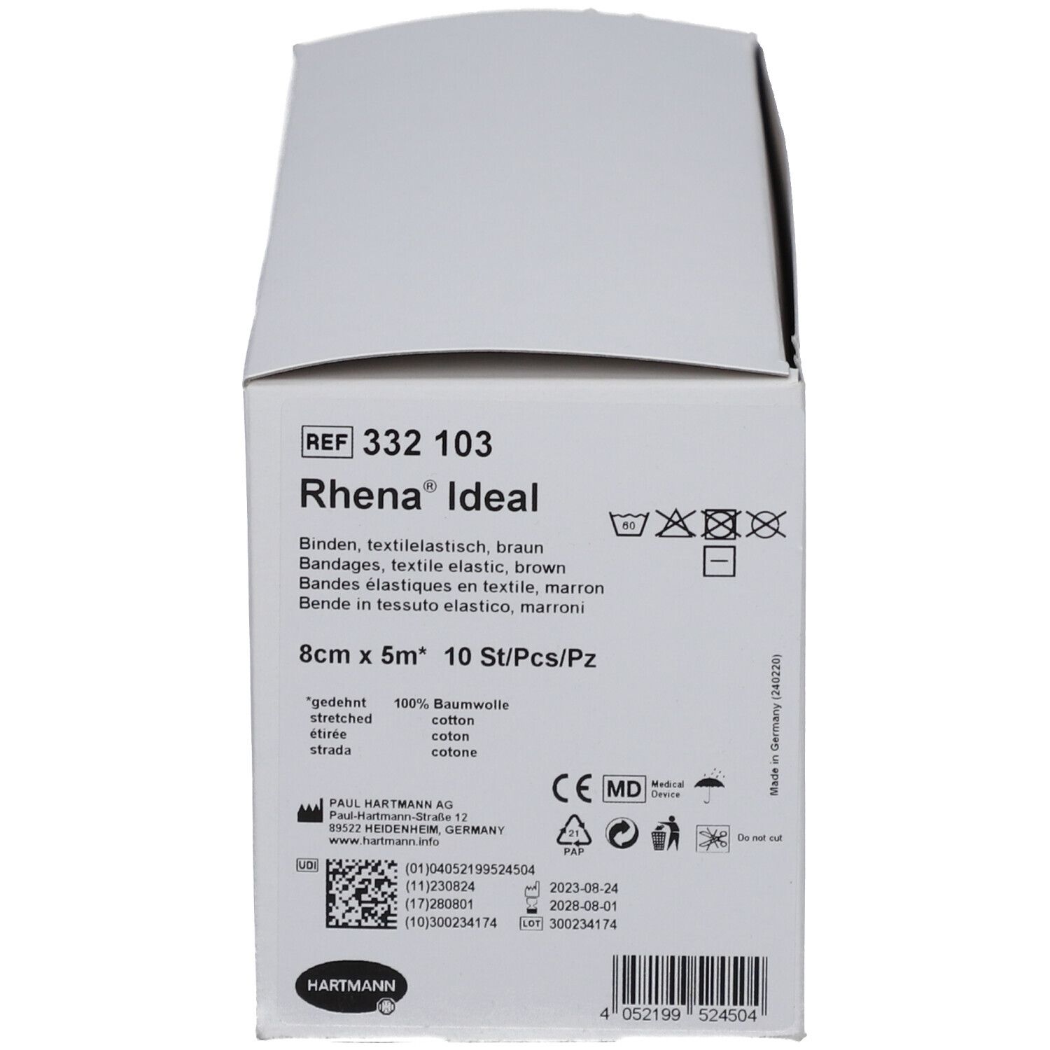 RHENA Ideal Elastische Binde 8cmx5m hautf 10 Stk