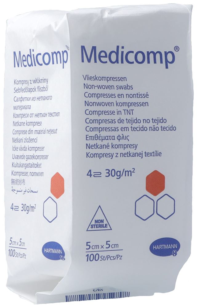 MEDICOMP 4 plis S30 5x5cm non stérile 100 pce