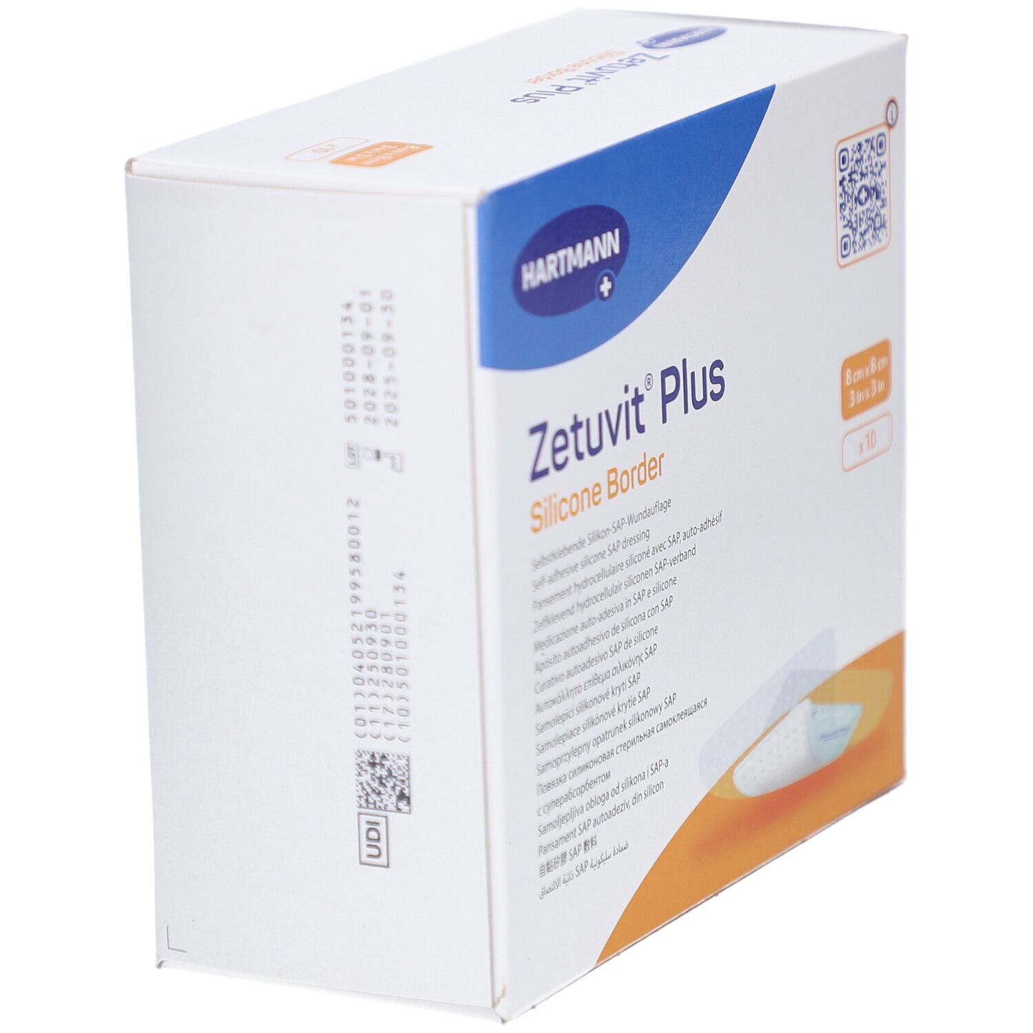 ZETUVIT Plus Silicone Border 8x8cm 10 Stk