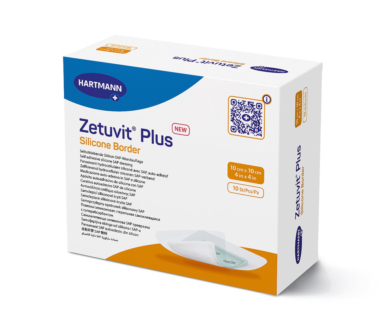 ZETUVIT Plus Silicone Border 10x10cm 10 Stk