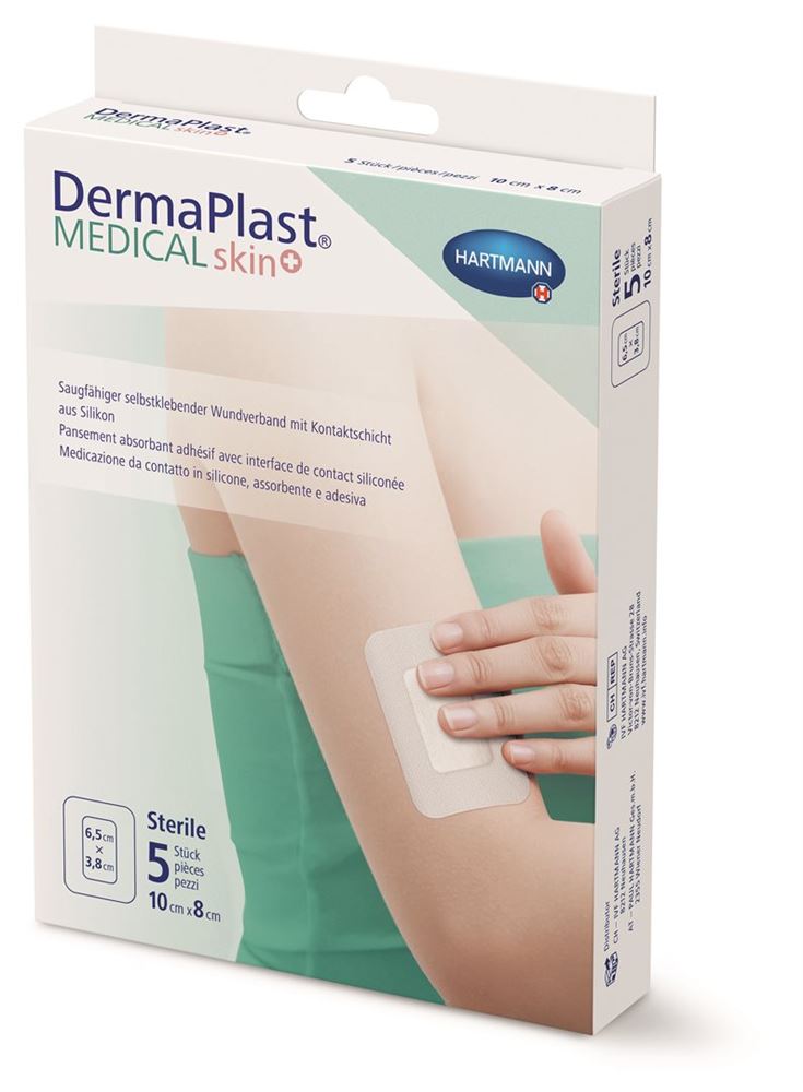 DERMAPLAST Medical skin+ 10x8cm 5 Stk