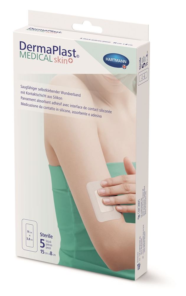 DERMAPLAST Medical skin+ 15x8cm 5 Stk