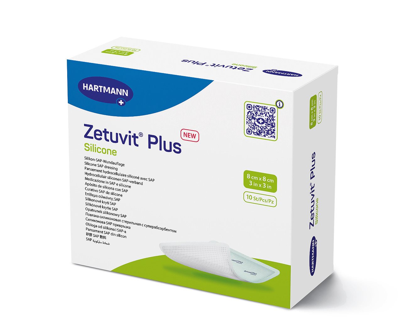 ZETUVIT Plus Silicone 8x8cm 10 Stk