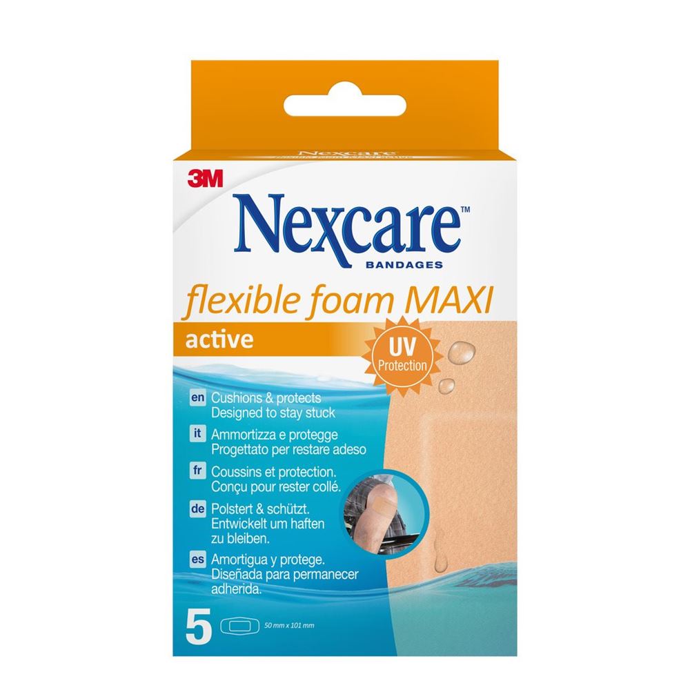 3M NEXCARE Flexible Foam Maxi Activ 50x101mm 5 Stk