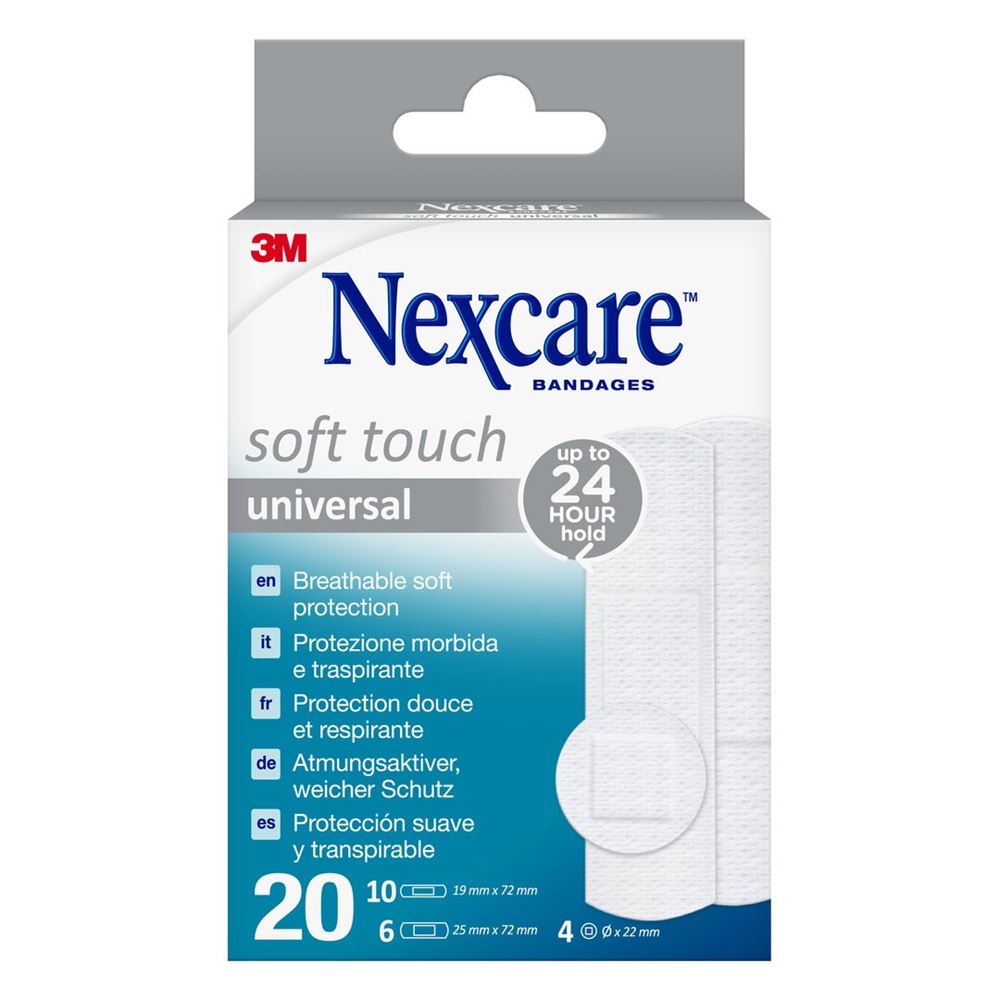 3M NEXCARE Pflaster Soft Touch 3 Gröss ass 20 Stk