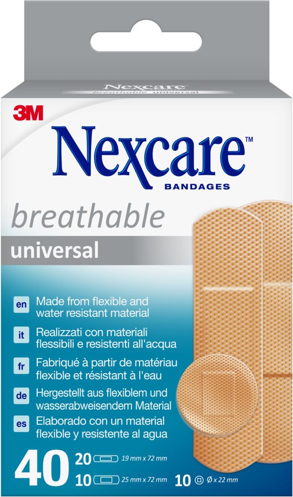 3M NEXCARE Breathable univer Pflast 3 Gröss 40 Stk