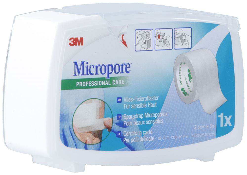 3M MICROPORE VLIES m Disp 25mmx5m weiss