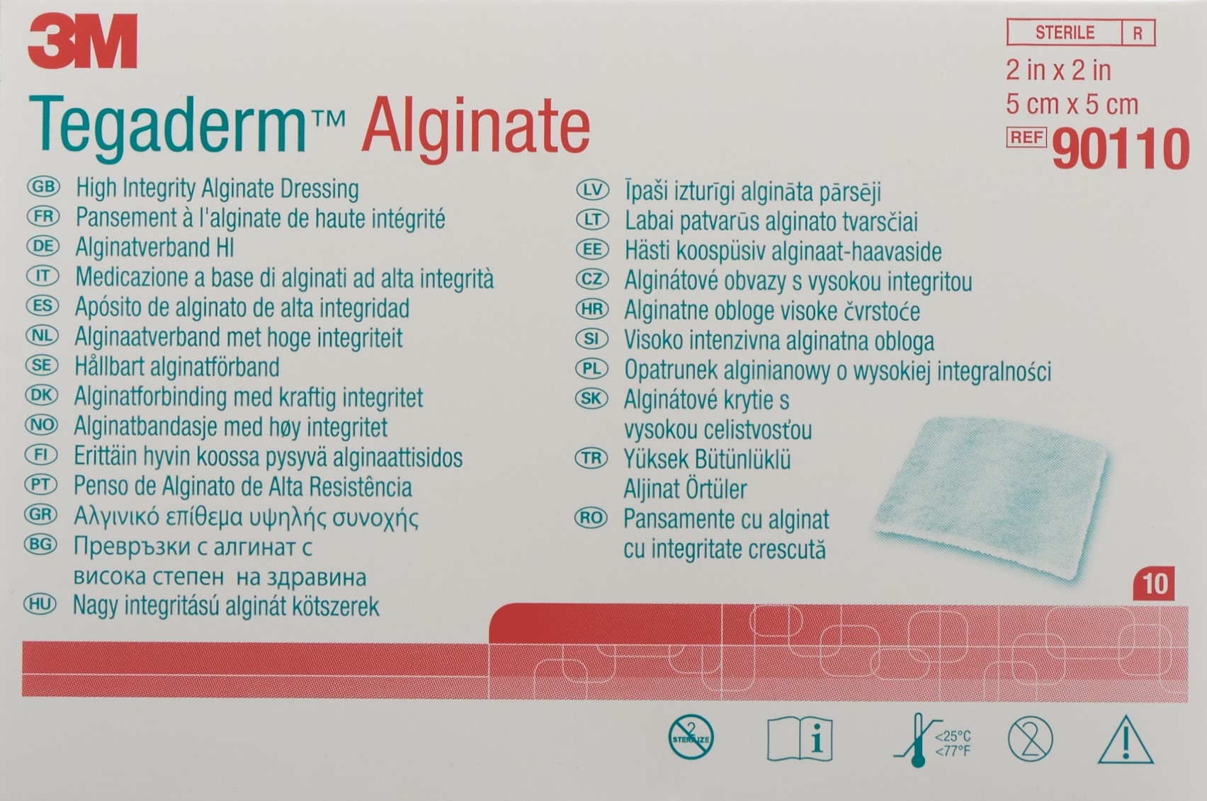 3M TEGADERM ALGINAT Kompresse 5x5cm 10 Stk