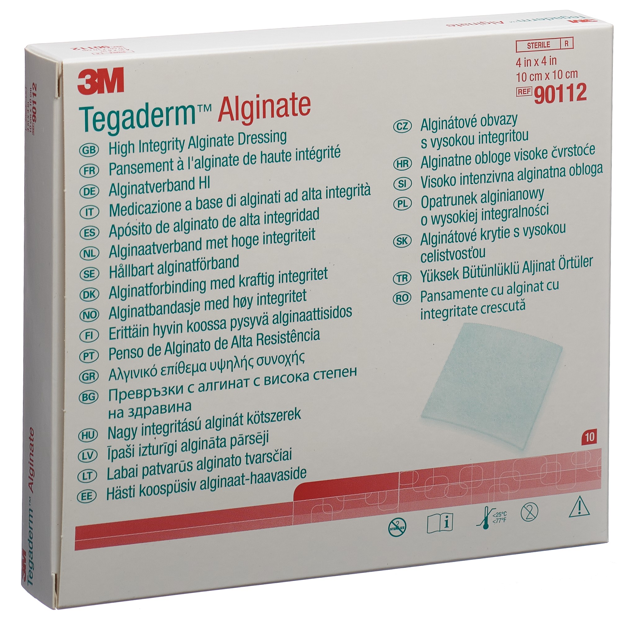 3M TEGADERM ALGINAT Kompresse 10x10cm 10 Stk