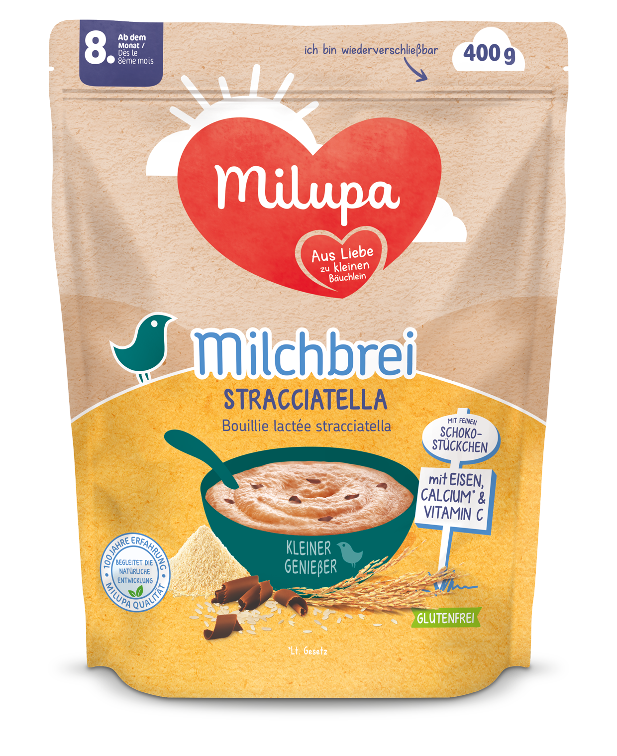 MILUPA Milchbrei Stracciatella 8M 400 g