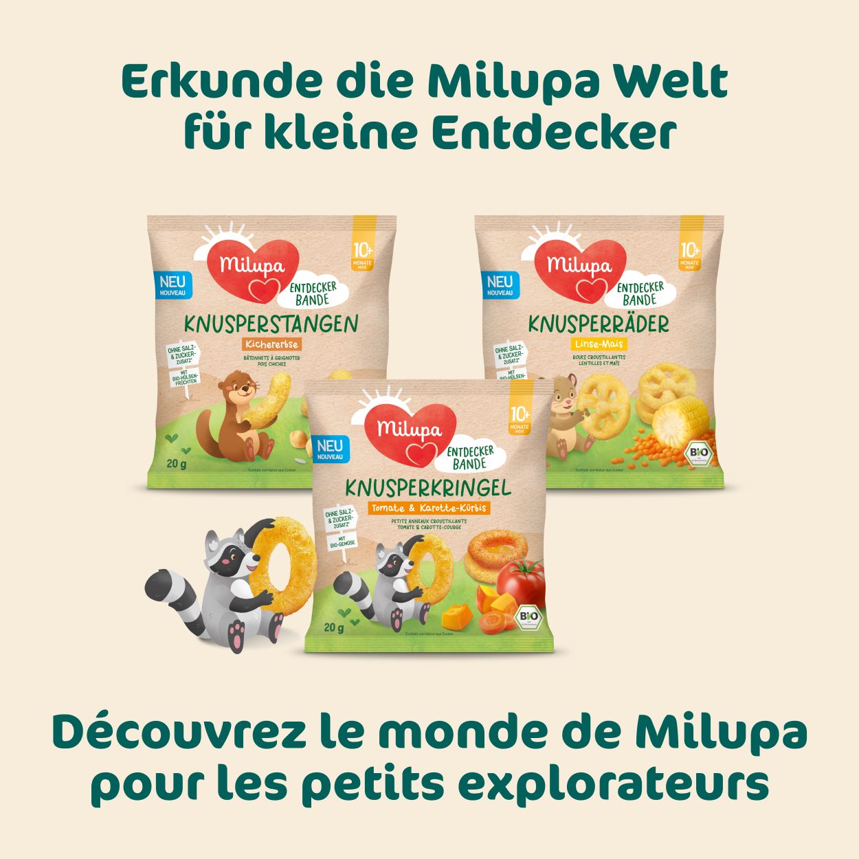 MILUPA Bio Knusperkringel Tom&Karot Kürb 10M 20 g