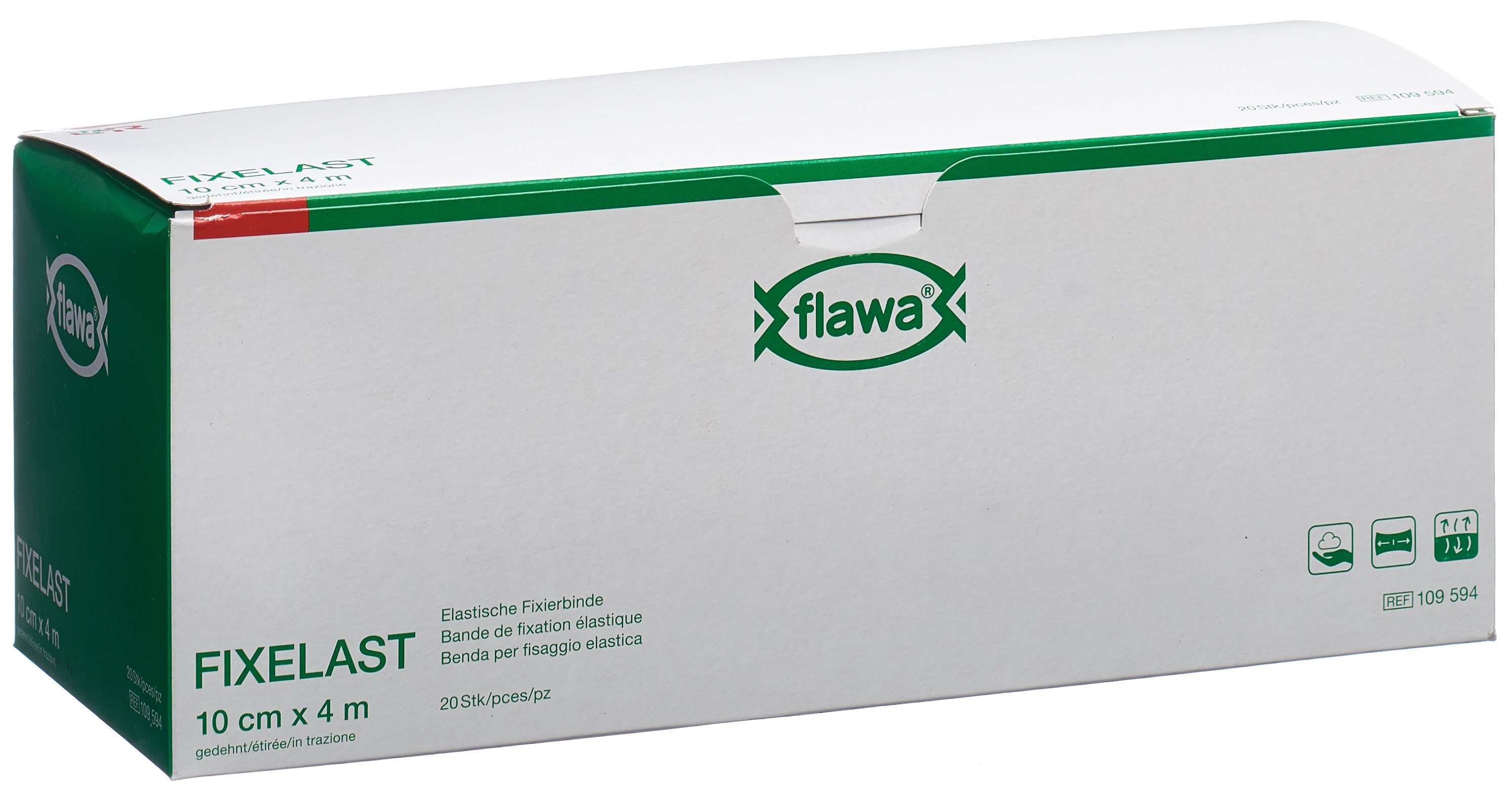 FLAWA Fixelast Fixierbinde 10cmx4m Cellux 20 Stk
