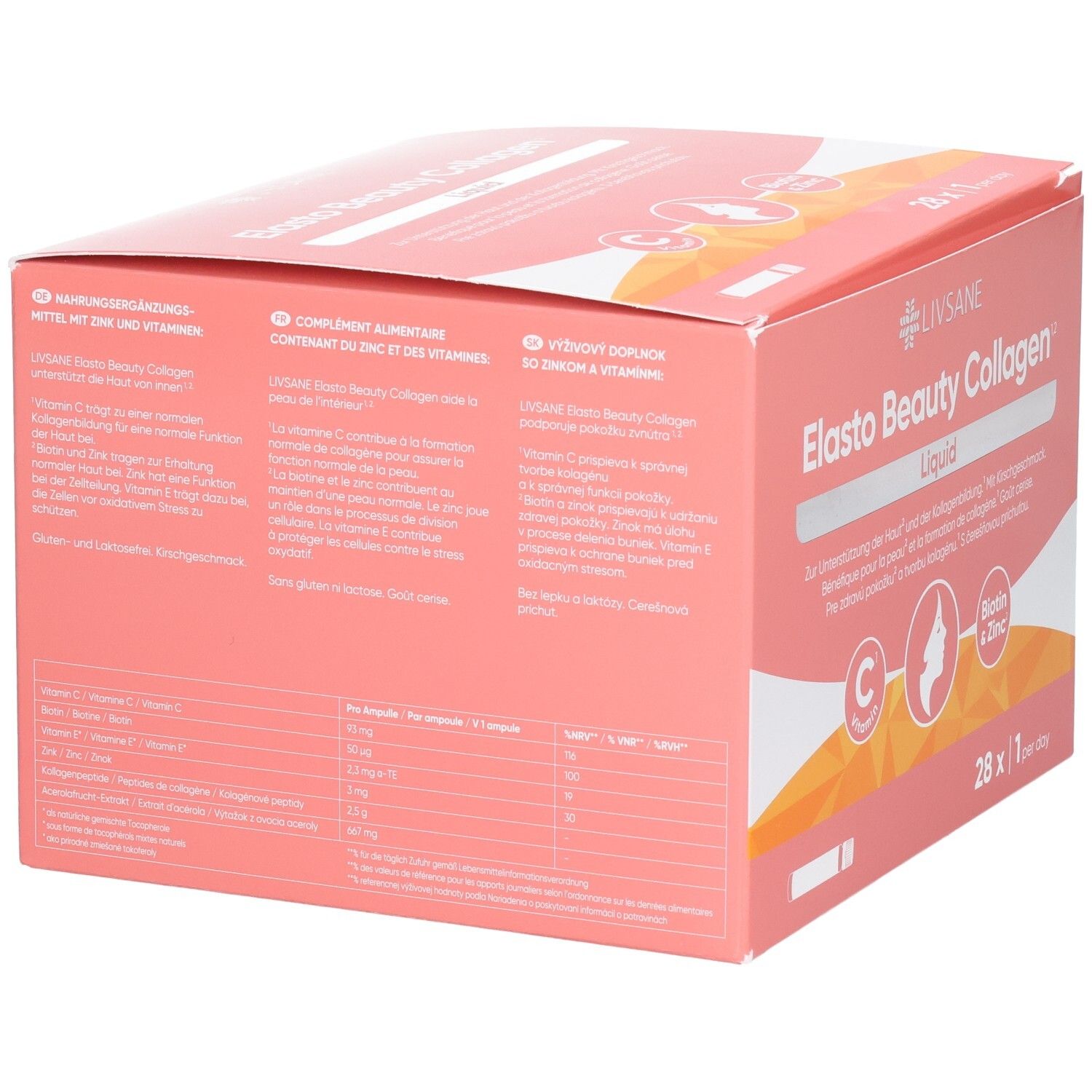 LIVSANE Elasto Vital Beauty Collagen Amp 28 Stk