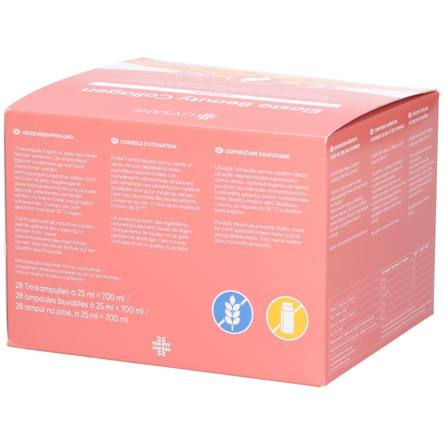 LIVSANE Elasto Vital Beauty Collagen Amp 28 Stk