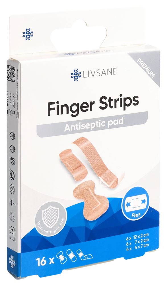 LIVSANE Premium Finger Pflaster-Streif 16 Stk