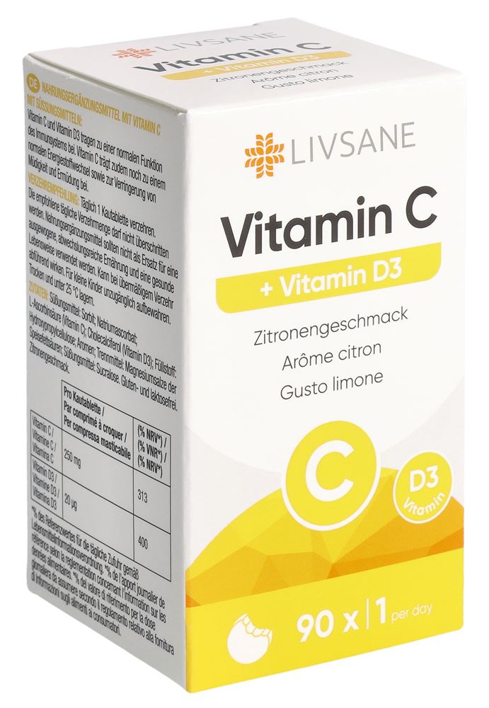 LIVSANE Vitamin C+D3 Kautabletten Ds 90 Stk