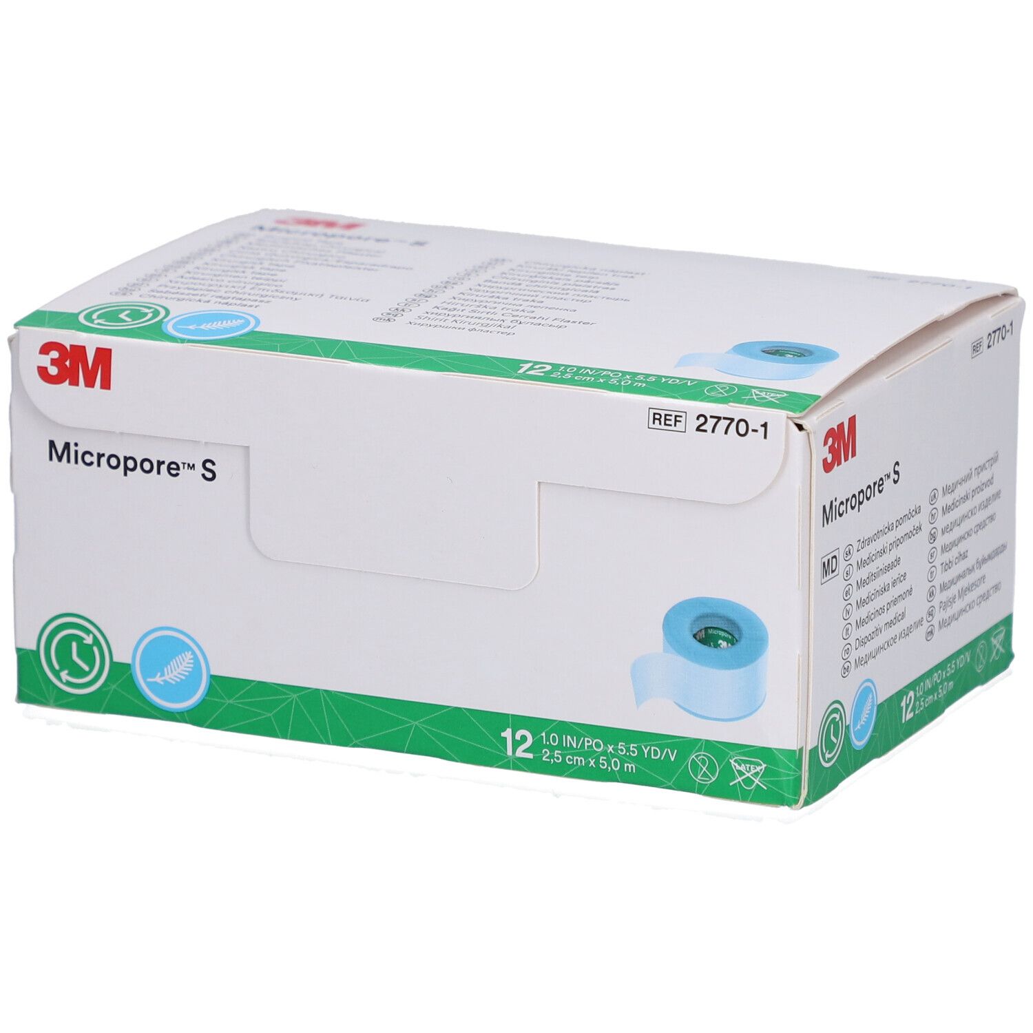 3M MICROPORE S Silikonrollenpf 2.5cmx5m (n) 12 Stk