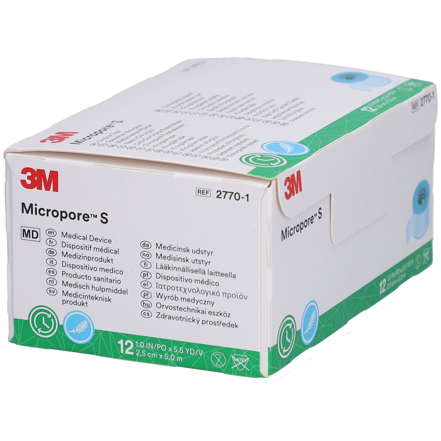 3M MICROPORE S Silikonrollenpf 2.5cmx5m (n) 12 Stk