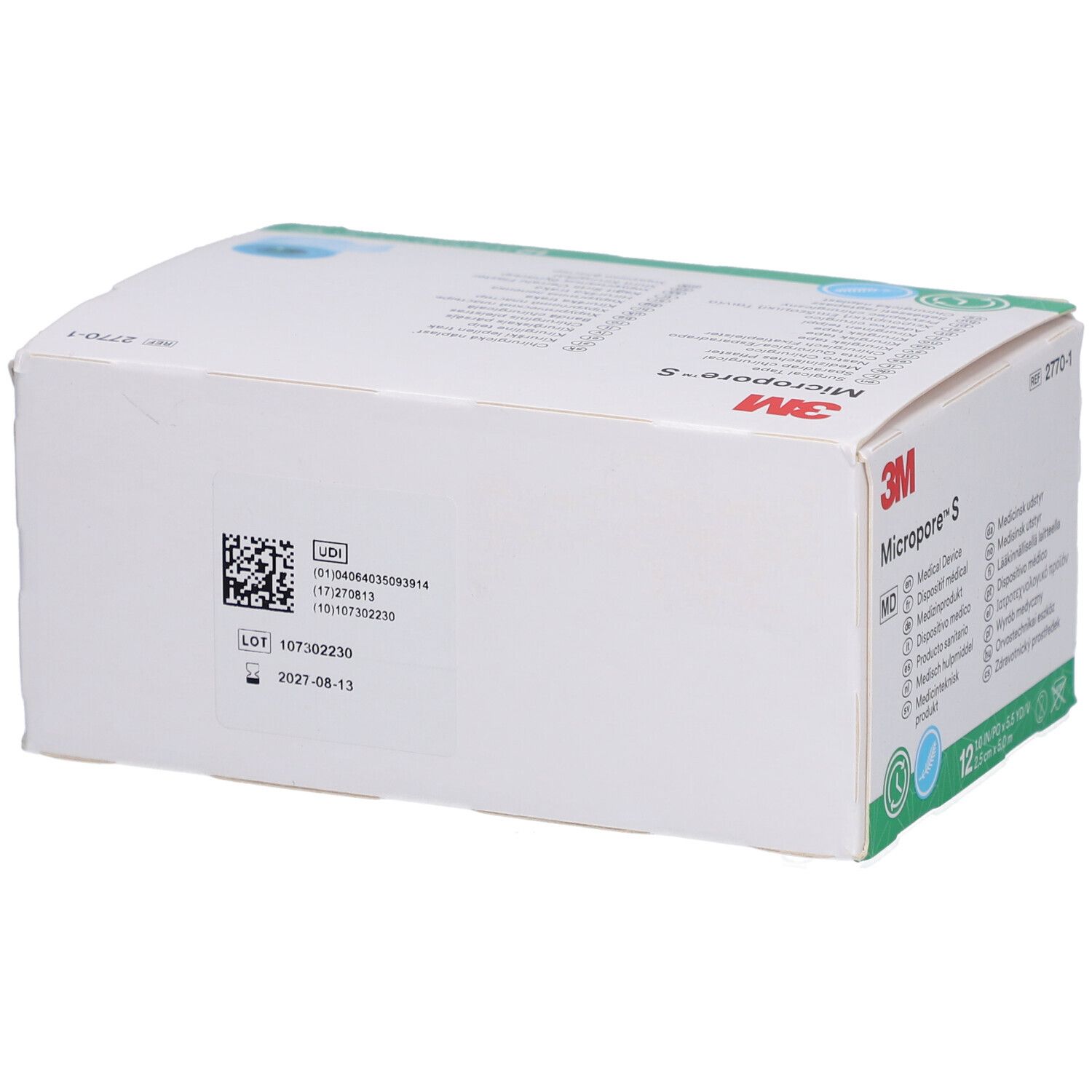 3M MICROPORE S Silikonrollenpf 2.5cmx5m (n) 12 Stk