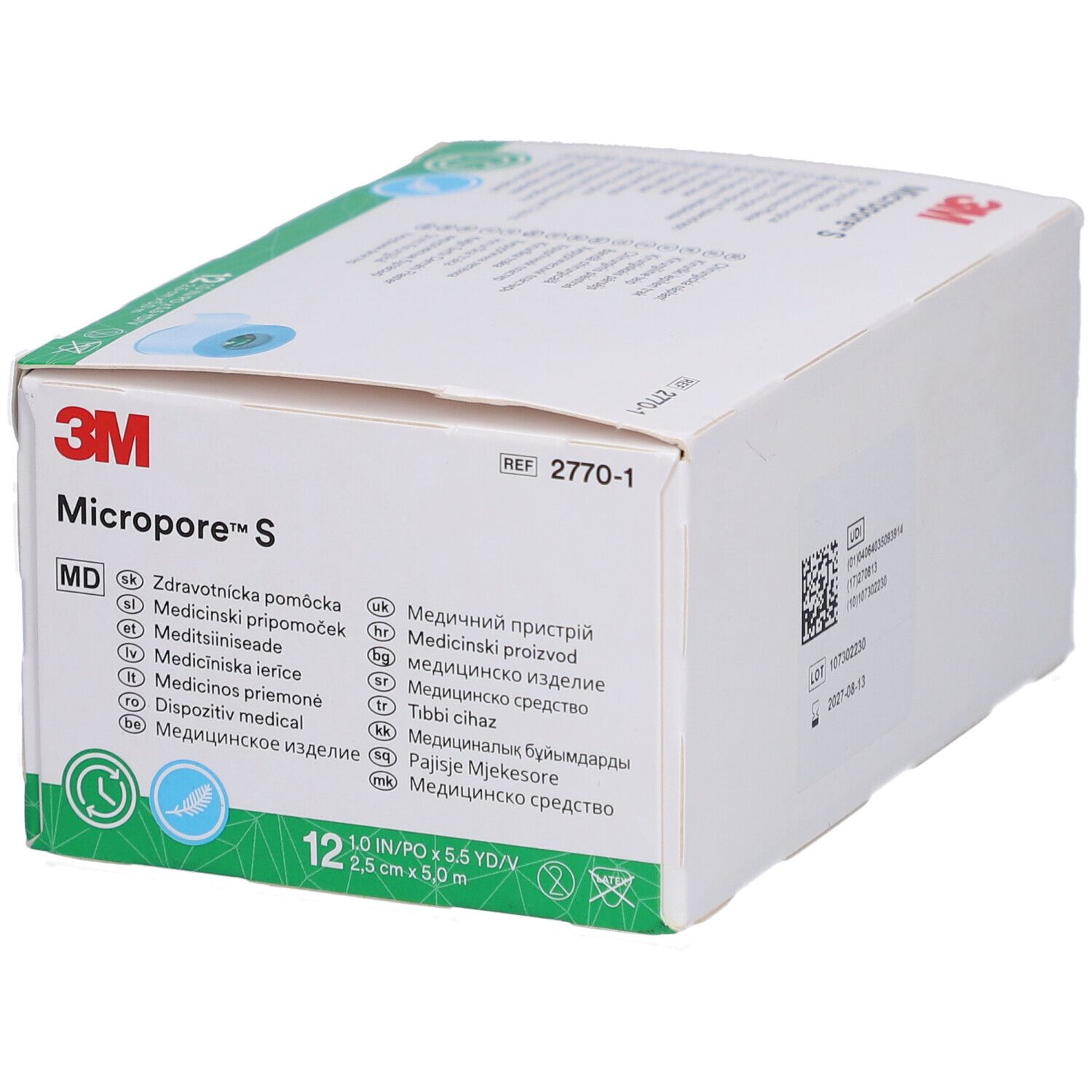 3M MICROPORE S Silikonrollenpf 2.5cmx5m (n) 12 Stk