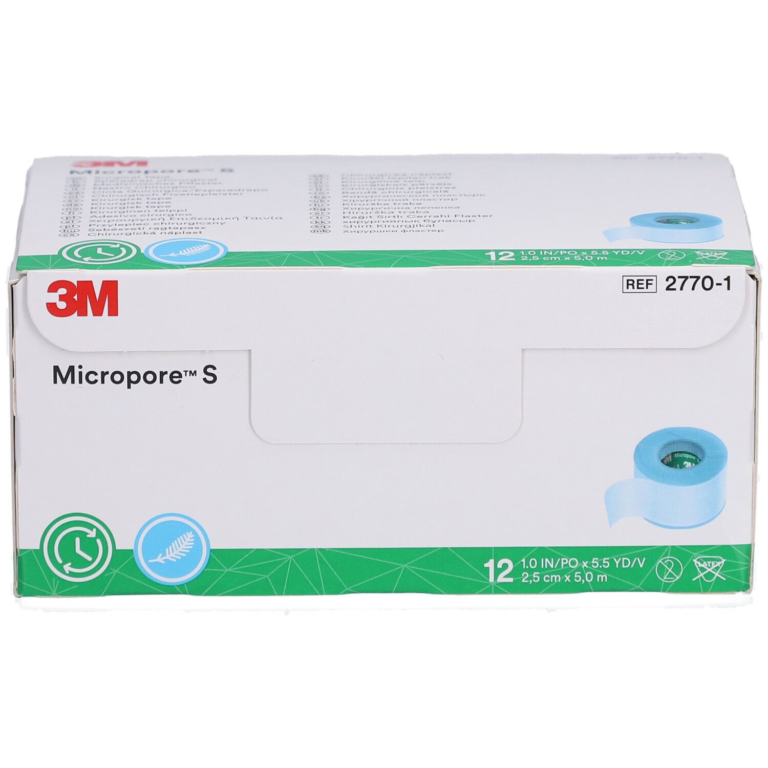 3M MICROPORE S Silikonrollenpf 2.5cmx5m (n) 12 Stk