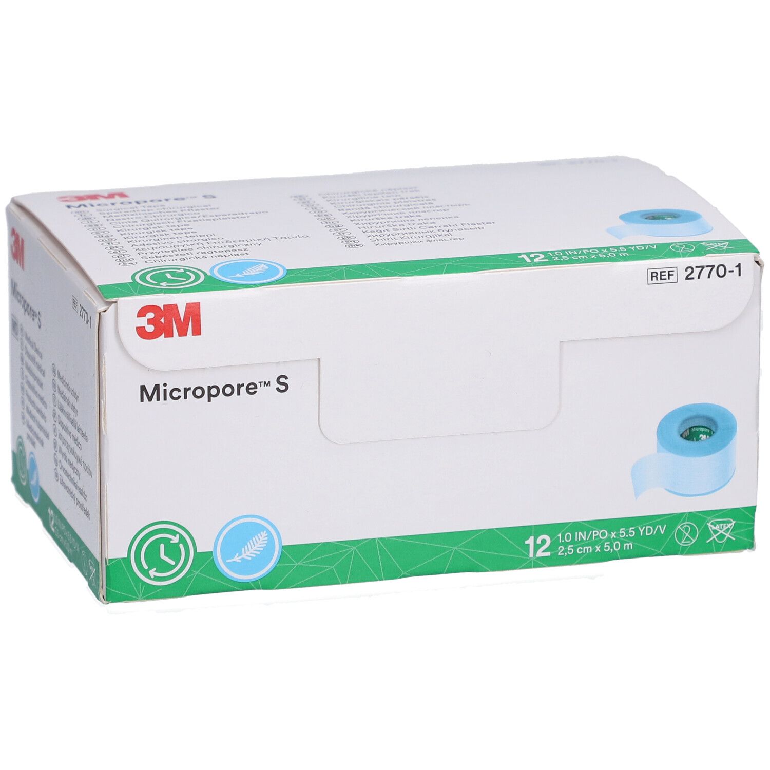 3M MICROPORE S Silikonrollenpf 2.5cmx5m (n) 12 Stk
