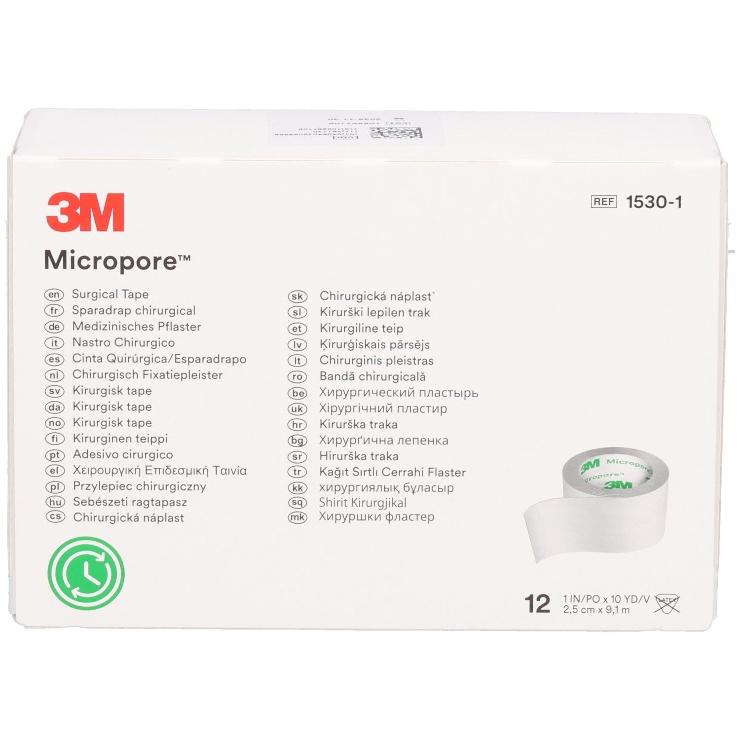3M MICROPORE Rollenpfl o Dis 25mmx9.14m wei 12 Stk