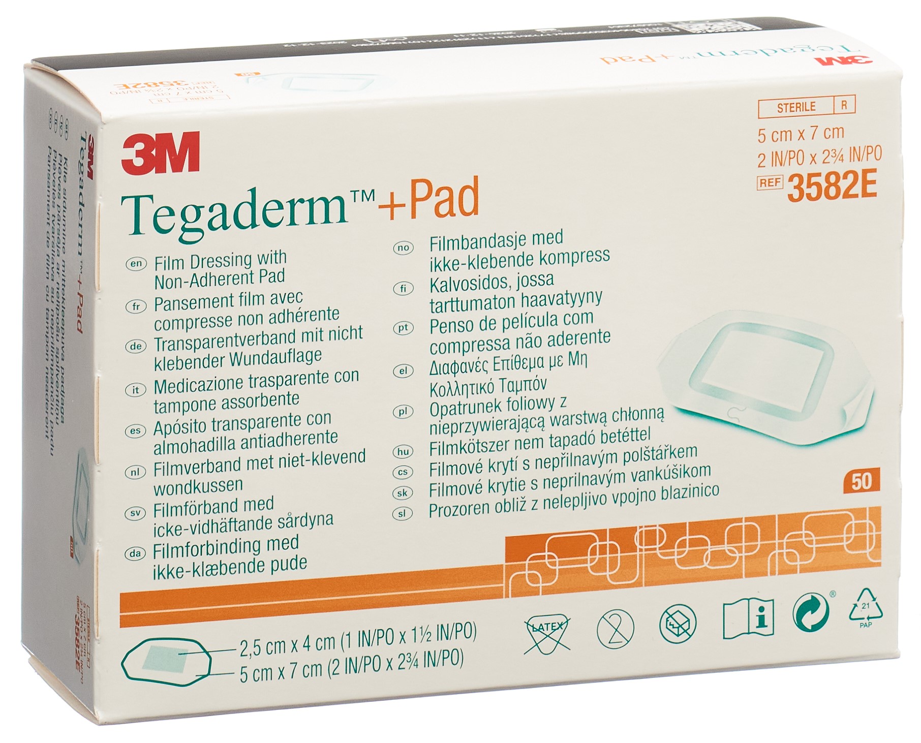 3M TEGADERM+PAD 5x7cm Wundki 2.5x4cm (n) 50 Stk