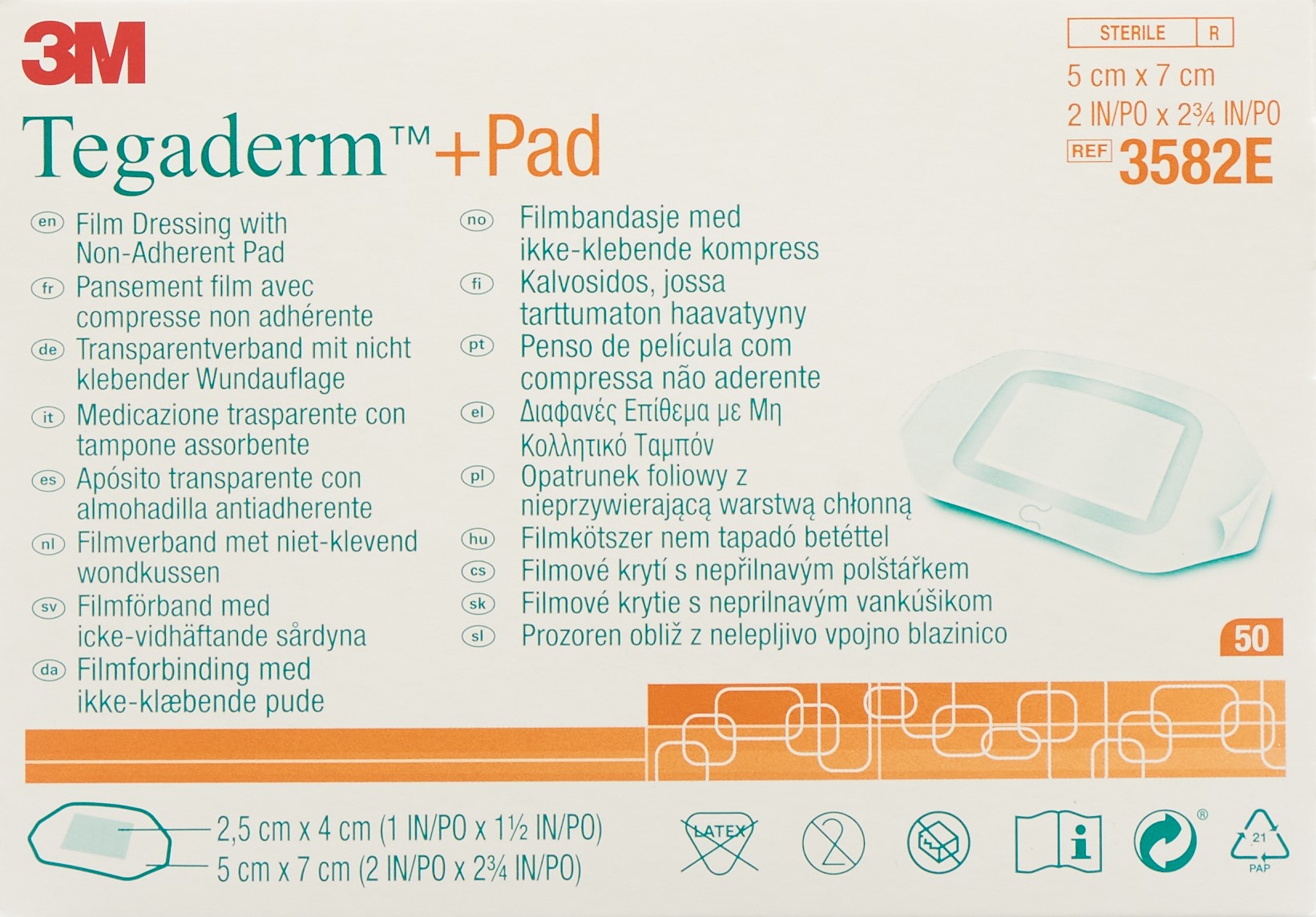 3M TEGADERM+PAD 5x7cm Wundki 2.5x4cm (n) 50 Stk