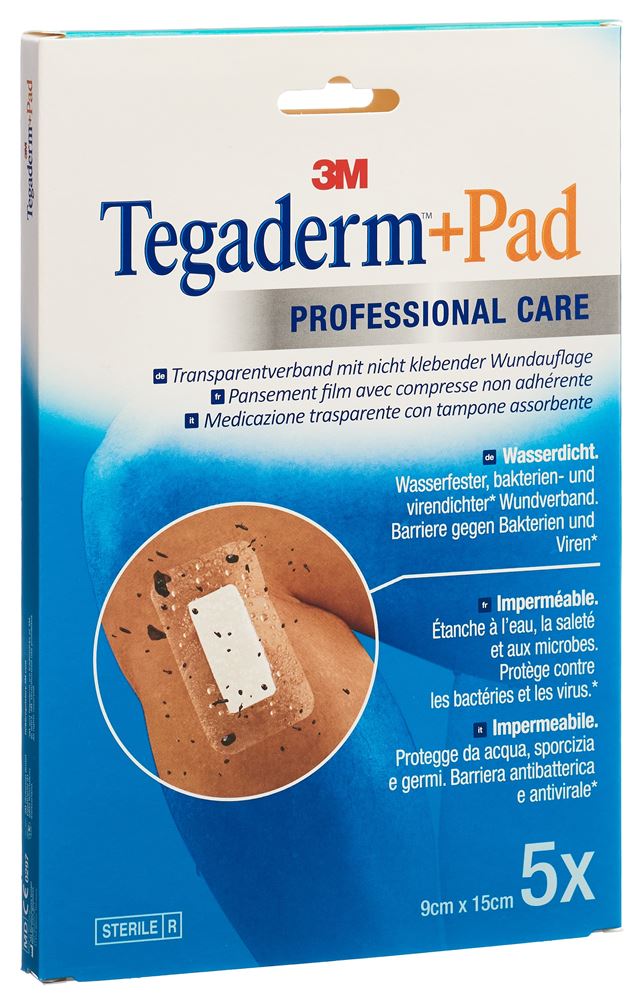 3M TEGADERM+PAD 9x15cm Wundkis 4.5x10cm (n) 5 Stk