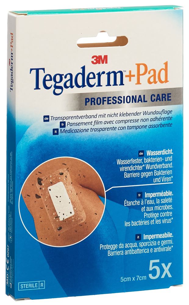 3M TEGADERM+PAD 5x7cm Wundkiss 2.5x4cm (n) 5 Stk