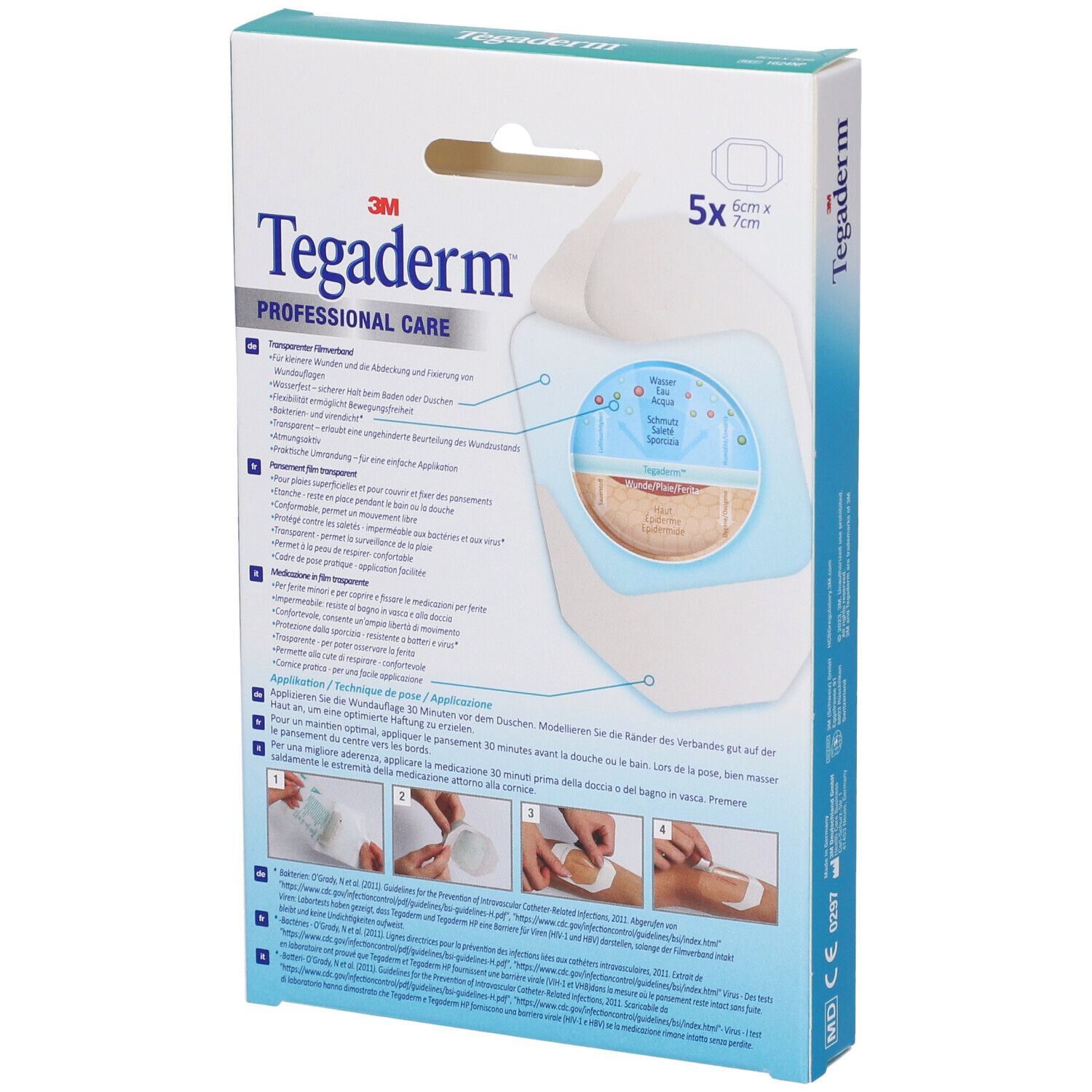 3M TEGADERM FILM Transparentverb 6x7cm 5 Stk