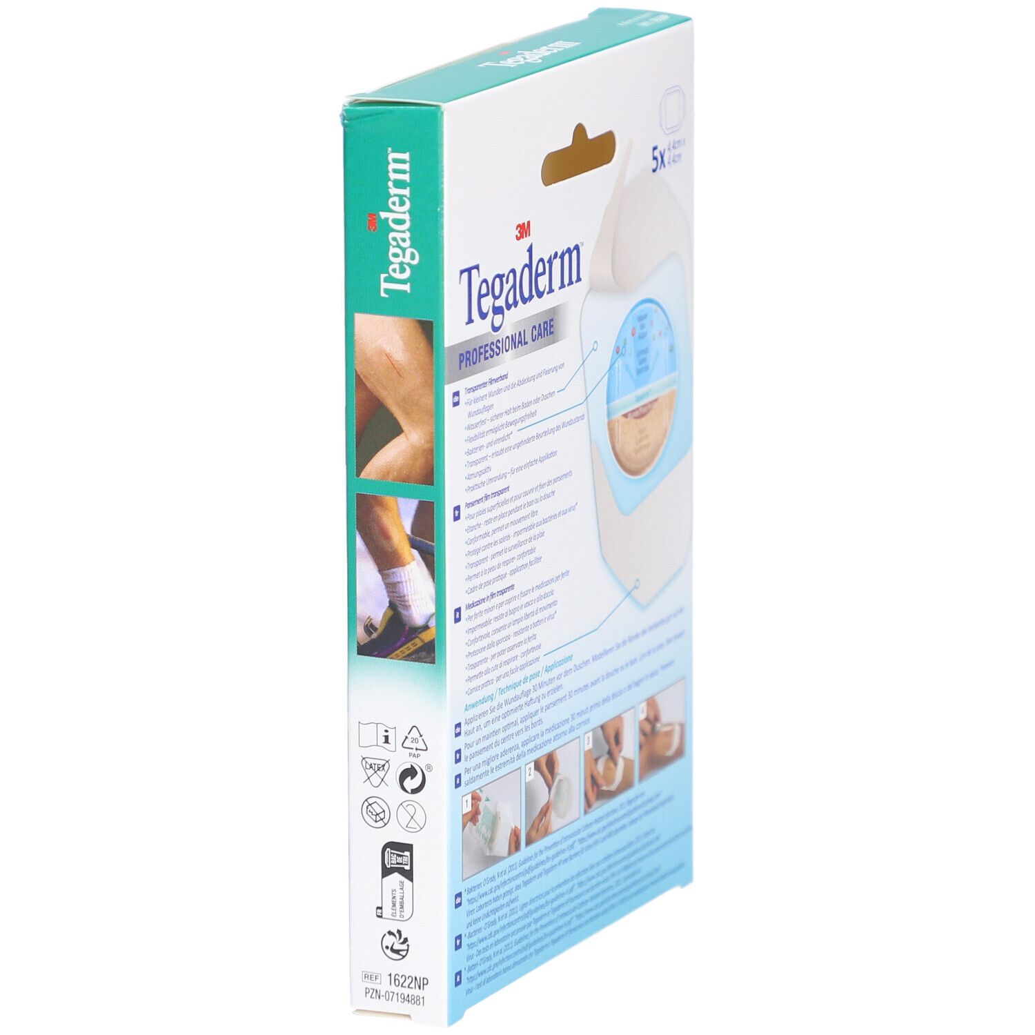 3M TEGADERM FILM Transparverb 4.4x4.4cm n 5 Stk