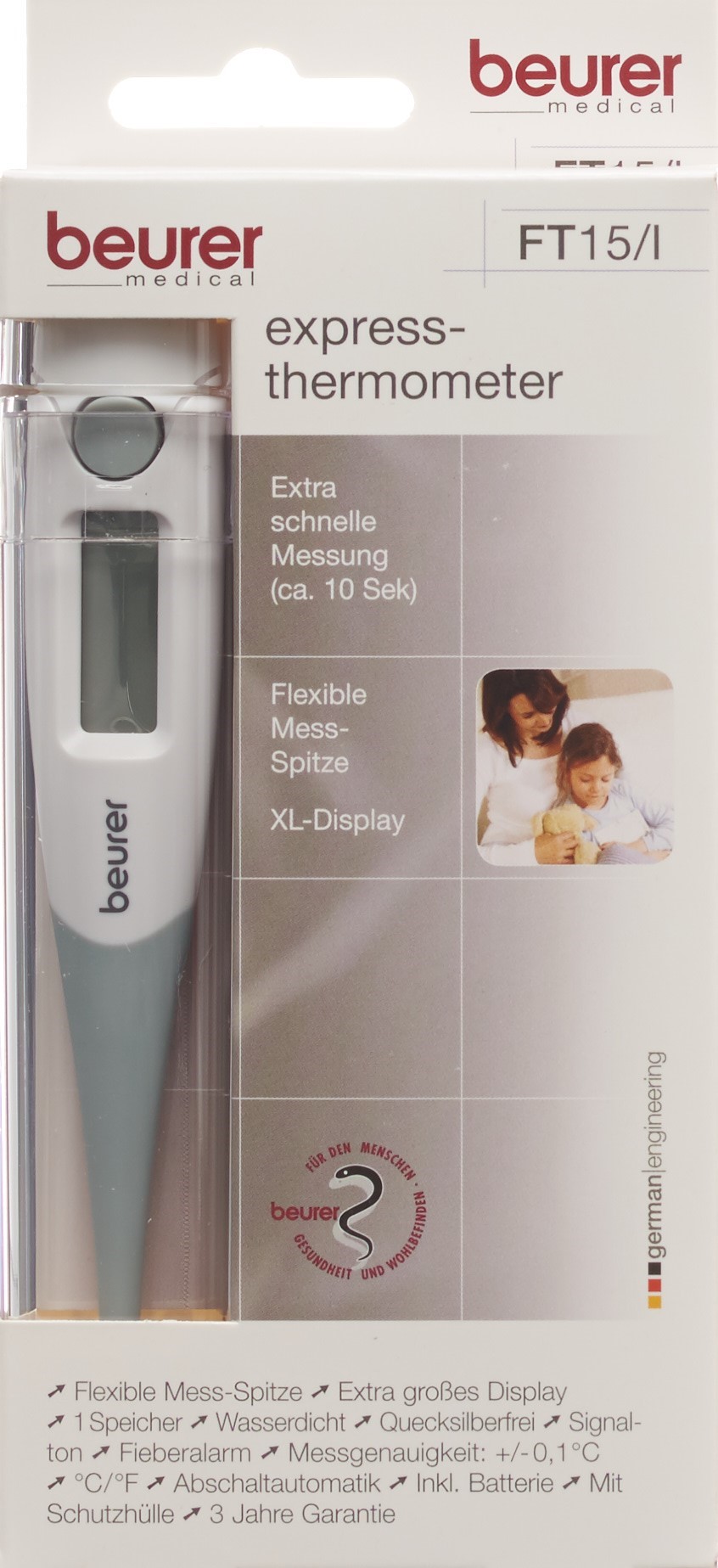 BEURER Digital Fieberthermometer Express FT 15/I