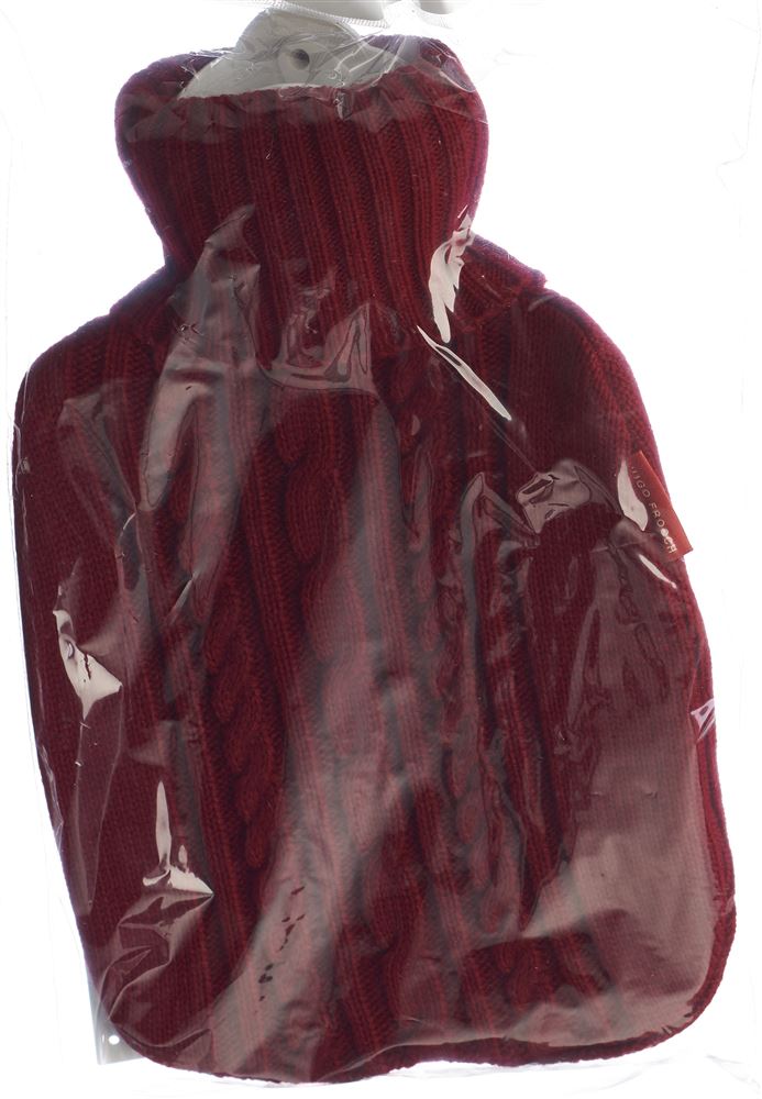 FROSCH Wärmflasche PVC 1.8l Strickbezug rot