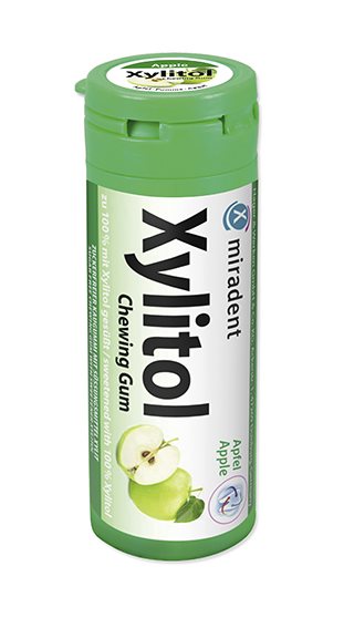MIRADENT Xylitol Kaugummi Apfel 30 Stk