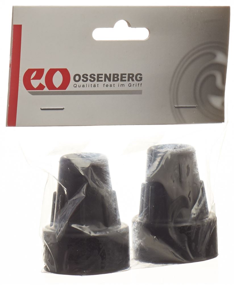OSSENBERG Krückenkapsel 16mm schwarz 1 Paar